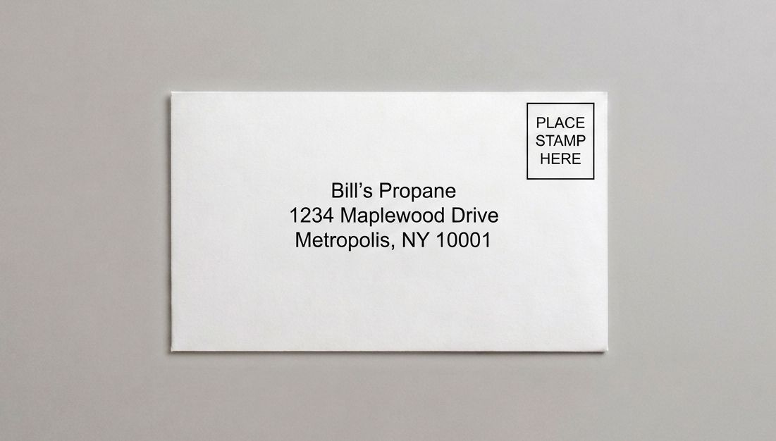 Custom printed #6-3/4 regular envelope for small business, Atlantic Envelope