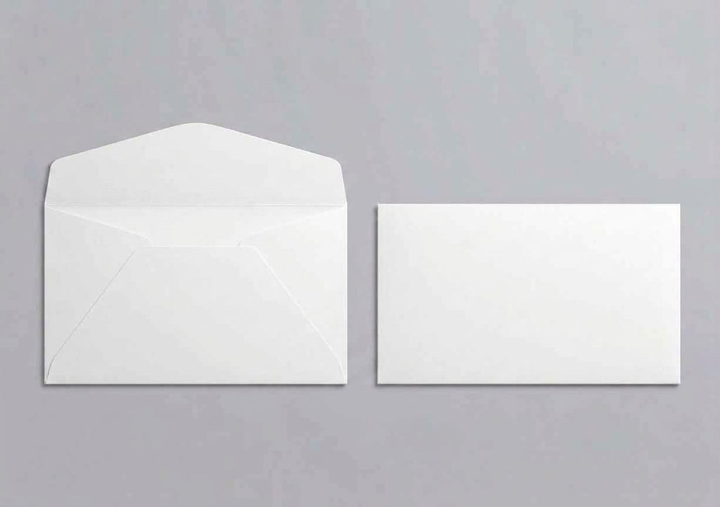 #6-3/4 Regular envelope front view, 3-5/8 x 6-1/2 inches, white