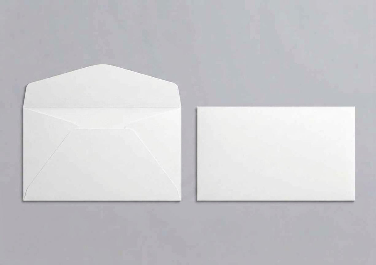 #6-3/4 Regular envelope front view, 3-5/8 x 6-1/2 inches, white