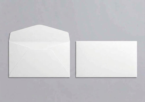 #6-3/4 Regular envelope front view, 3-5/8 x 6-1/2 inches, white