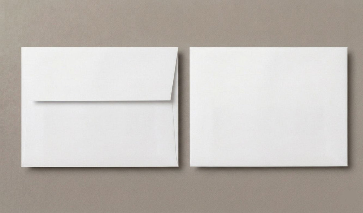 announcement envelope both sides, white invitation envelope